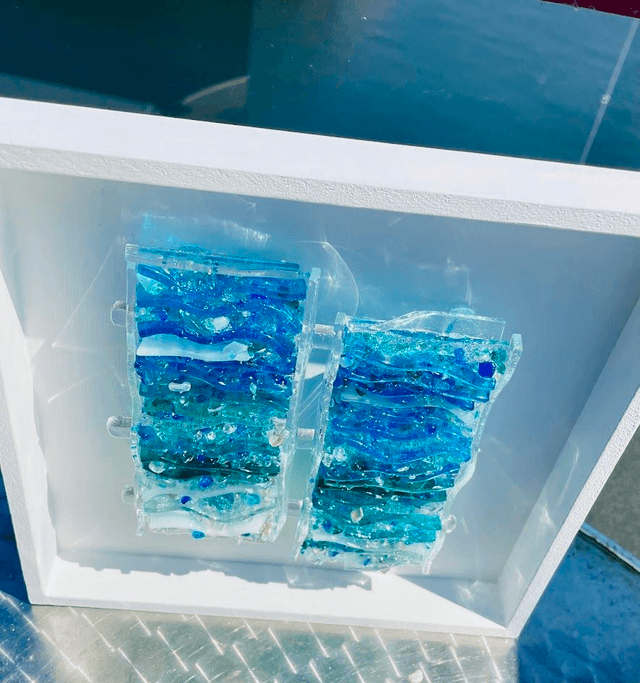 Glas sculptuur - Cool Blue