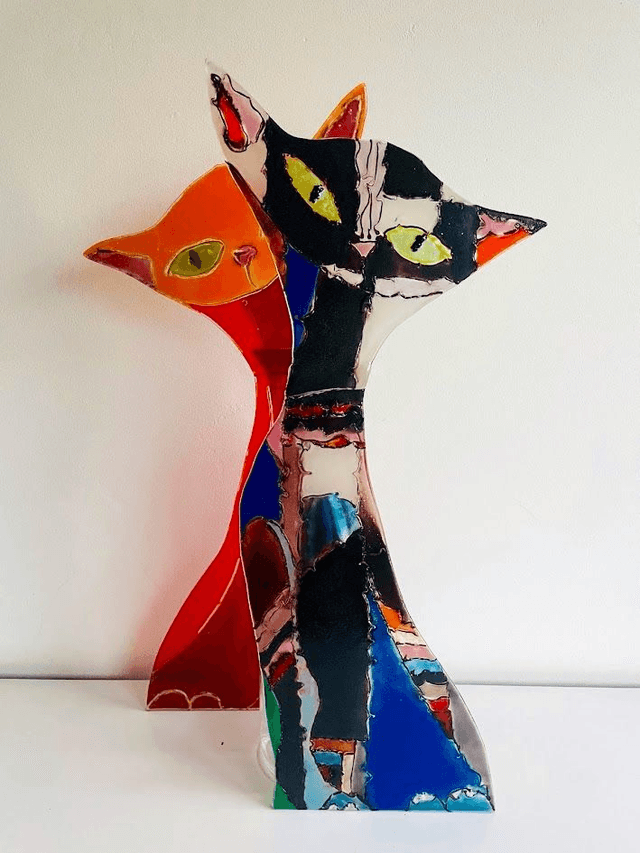 Fusing Cats - Katten beelden van Glas
